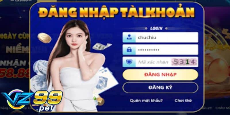 Điền thông tin đăng nhập nhà cái